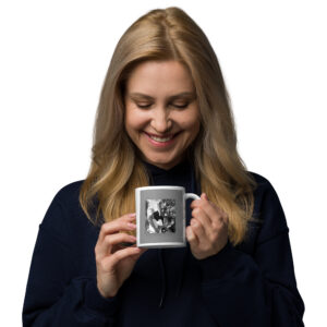White glossy mug